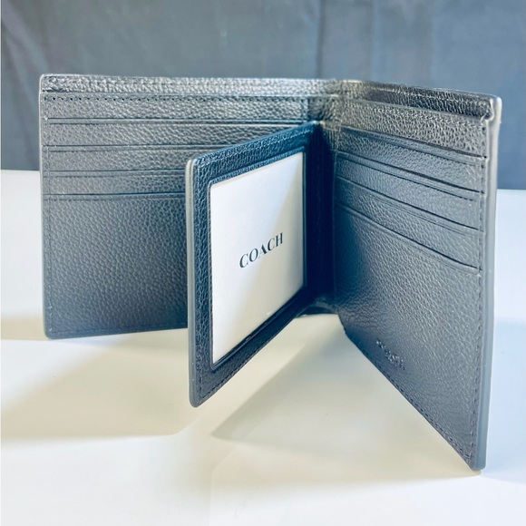 COACH Men's 3-In-1 Wallet (Sport Calf Leather, Black) - Picture 3 of 5